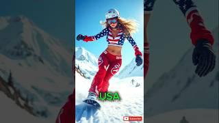 Snowboarders across the world | #ai #shorts #snowboards