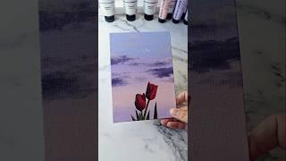 Pastel sky tulip painting  / easy acrylic painting ideas for beginners
