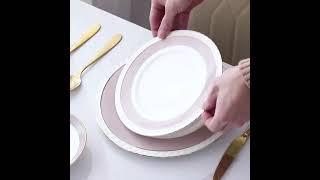 FENN Simplicity Style Color Rim Ceramic Tableware