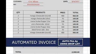 How to create Simple and Auto-Fill Invoice (w/ Drop List)