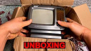 Unboxing Portable Black and White CRT TV, only 5 inch screen