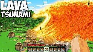 This is Mega LAVA TSUNAMI in Minecraft VILLAGE !!! Secret Trap for Apocalypse Challenge !!!