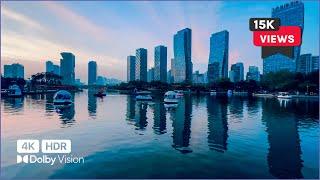 [4K HDR] 주말 해질 무렵 | 인천 송도 센트럴파크 Songdo Central Park‍️ Walking Tour | 산책사진가