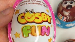 Surprise toys coming out of Cosby Fun egg, ASMR Video