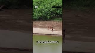 Rare sighting of an uncontacted indigenous tribe in Peru | ABC News