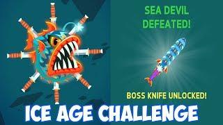 Knife Hit Gameplay | Ice Age Challenge (21 - 30) | Sea Devil