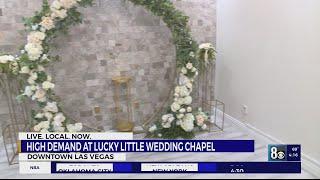 High demand at the Lucky Little Wedding Chapel