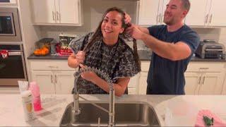 Double Shampooing My Hair in the Kitchen Sink | Hair Washing