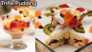 Fruit Custard Trifle Pudding Recipe - 20 Mins Quick Dessert | Christmas Special