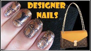 KONAD STAMPING NAIL ART TUTORIAL - GOLD CHAIN LV DESIGNER NAILS XL IMAGE PLATE YH810