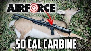 AirForce Texan .50 cal Carbine: Big Bore Airgun Tree Saddle Hunting and Deer Camp Shenanigans!