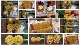 Gold Earrings Studs Designs, Gold Kada Designs Fancy Bali Ki Designs | Gold Jewellery Collection