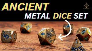 Polyhedral Dice Set for RPG DND MTG Pathfinder & More - Beautifully Detailed Metal Dice Set