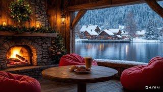 Relaxing Spring Ambience Cozy Fireplace  Gentle Jazz & Nature Sounds for Deep Relaxation 01156