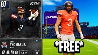 FREE 87 Corey Thomas is the BEST User in College Football 25!