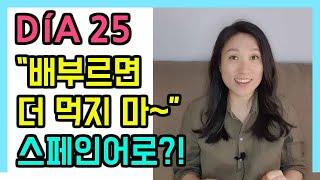 [고급문장-DÍA 25]   "배부르면, 더 먹지 마~" 스페인어로?!┃나의 하루 한줄 스페인어┃스페인어 회화┃스페인어공부