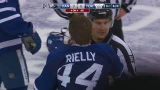 Burrows fakes fall, spears Rielly