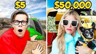 Surviving $5 VS $50,000 Vacation!