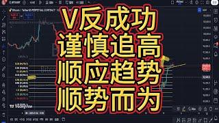 比特币顺利完成V型反转，后市谨慎追涨？大概率继续窄幅震荡，等待下次良机的出现！