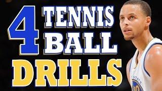 Improve Your Ball Handling | 4 Stationary Tennis Ball Drills | Pro Training Basketball