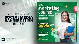 School Admission or Course Marketing Social media banner design | Photoshop Tutorial