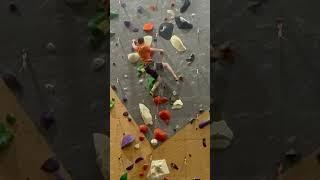 Overhung 5.11b on lead Redpoint 2nd attempt. #climbing #leadclimbing #indoorclimbing #rockclimbing