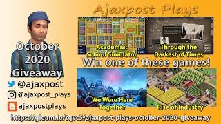 Ajaxpost Plays Channel Monthly Giveaway : October 2020 / 1000 Subscribers