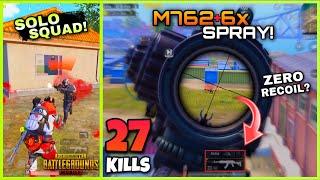 M762 + 6x Scope No Recoil Spray?! | Solo Vs Squads | PUBG MOBILE