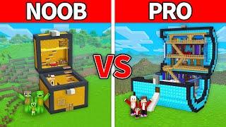 Mikey Family and JJ Family - NOOB vs PRO : Chest House Build Challenge in Minecraft (Maizen)