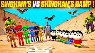 Granny Mega Ramp Challenge With Shinchan Pinchan Robochan & Colourful Little Singham'sFull Fun