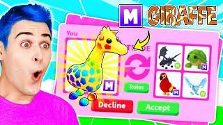 I Traded Away My *MEGA GIRAFFE* In Adopt Me Roblox !! Adopt Me Trading *RAREST* Mega Neon Pets