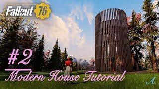 Fallout 76 camp tutorial - Steel posts cylinder round camp tips & guide (Modern House Tutorial #2)