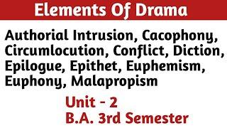 B.A. 3rd semester English literature Unit - 2 Elements of drama full notes & explanation