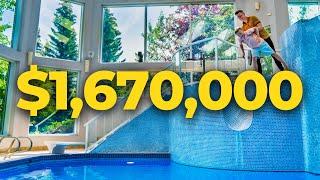 Insane POOL  in a $1,670,000 Christie Park Estate Home!  Calgary Million Dollar Tours 2022