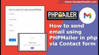 How to send email using PHPMailer in php via Contact Form - Gmail SMTP Server