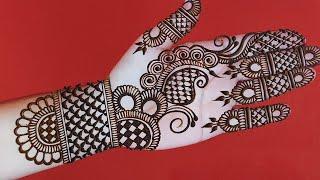 gorgeous front hand Arabic mehndi design|simple easy mehndi design|raveena's mehndi