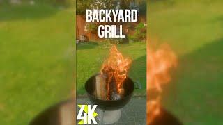 4K Summer Backyard Grill Fire for Vertical Screens - ASMR Crackling Sounds for Deep Relaxation