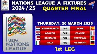 UEFA NATIONS LEAGUE FIXTURES - QUARTER FINAL • Nations League Quarter Final • Nations League 24/25
