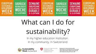 What can I do for sustainability? ESDW event September 2021