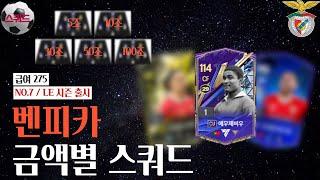 '벤피카' 5조부터 100조 금카까지 금액별 스쿼드 [급여275] NO.7 / LE 시즌 출시 FC온라인/피파4