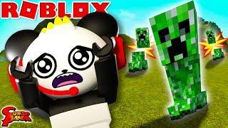 ESCAPE MINECRAFT CREEPER IN ROBLOX! Roblox Creeper Chaos Let's Play with Combo Panda