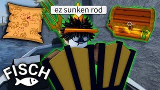 GETTING SUNKEN ROD WITH.. A TREASURE MAP? | FISCH ROBLOX