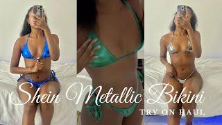 YOU WON'T BELIEVE THIS  SHEIN METALLIC BIKINI TRY ON HAUL FT ANA LUISA | VACATION OUTFITS 