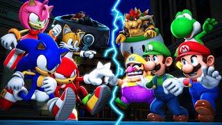 Super Sonic And Freinds Vs Super Mario Brothers And Friends SFM Animation