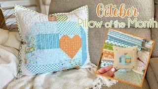 October Quilty and Stitchy Pillow of the Month (Beginner Friendly!)