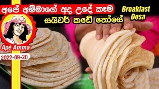  අපේ අම්මාගේ අද උදේ කෑම, සයිවර් කඩේ තෝසේ Today's breakfast menu of Apé Amma