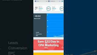 CPA Marketing Tutorial For Beginners Using Paid Traffic Method-$32/day With Proof.