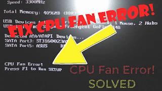 How to Fix CPU Fan Error! | CPU Fan Error on Boot But Fan is Running