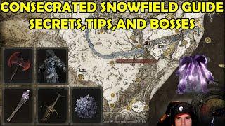 CONSECRATED SNOWFIELD GUIDE,MOHGWYN/HALIGTREE ENTRENCE, SECRETS, TIPS,AND BOSSES(ELDEN RING)