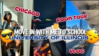 UNIVERSITY OF ILLINOIS CHICAGO MOVE IN VLOG! DORM TOUR